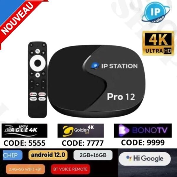 IP Station Pro 12 Smart Tv Box 2025 + 3 abonnements